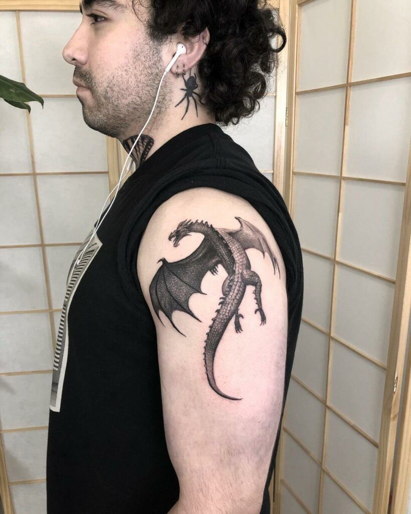 11+ Medieval Dragons Tattoo Ideas That Will Blow Your Mind! 16 The Valiant Dragon Tattoos For Men