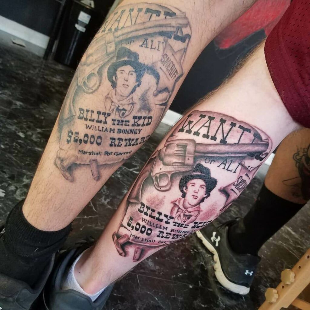 11+ Billy The Kid Tattoo Ideas That Will Blow Your Mind! 13 The Wanted Poster Tattoo of Billy The Kid