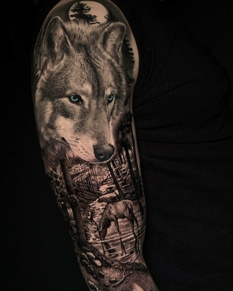 11+ Wolf Tattoo Stencil Ideas That Will Blow Your Mind! 20 The Wolf & Prey Tattoo