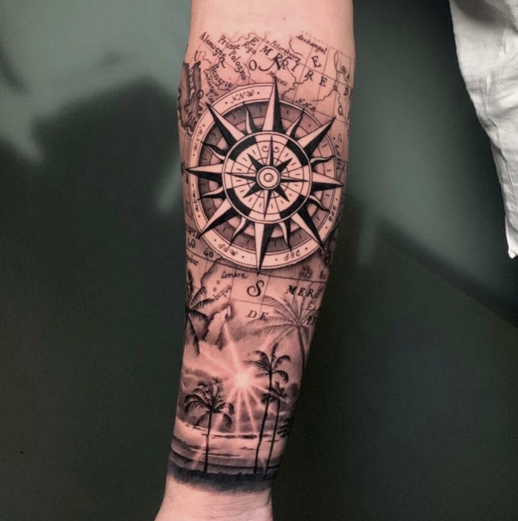 12+ Wanderer Tattoo Ideas To Inspire You! 13 The World Compass Tattoo