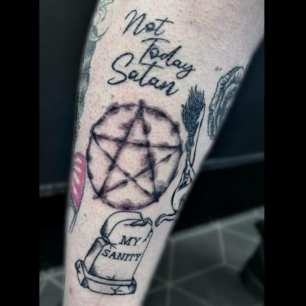 11+ Symbol Tattoo Ideas You Have To See To Believe! 19 Three Interlocking Triangles Satan Tattoo