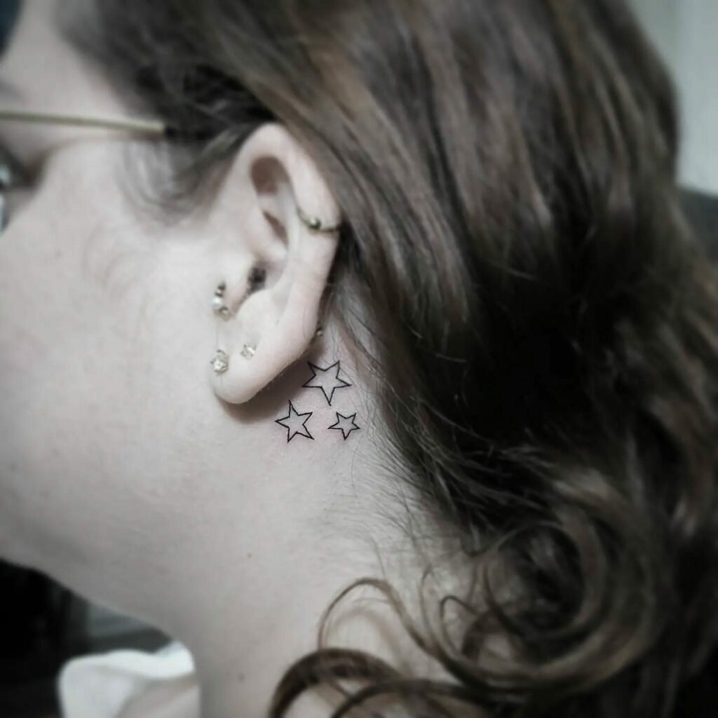 12+ Star Tattoo Behind Ears Ideas To Inspire You! 19 Three Star Tattoos