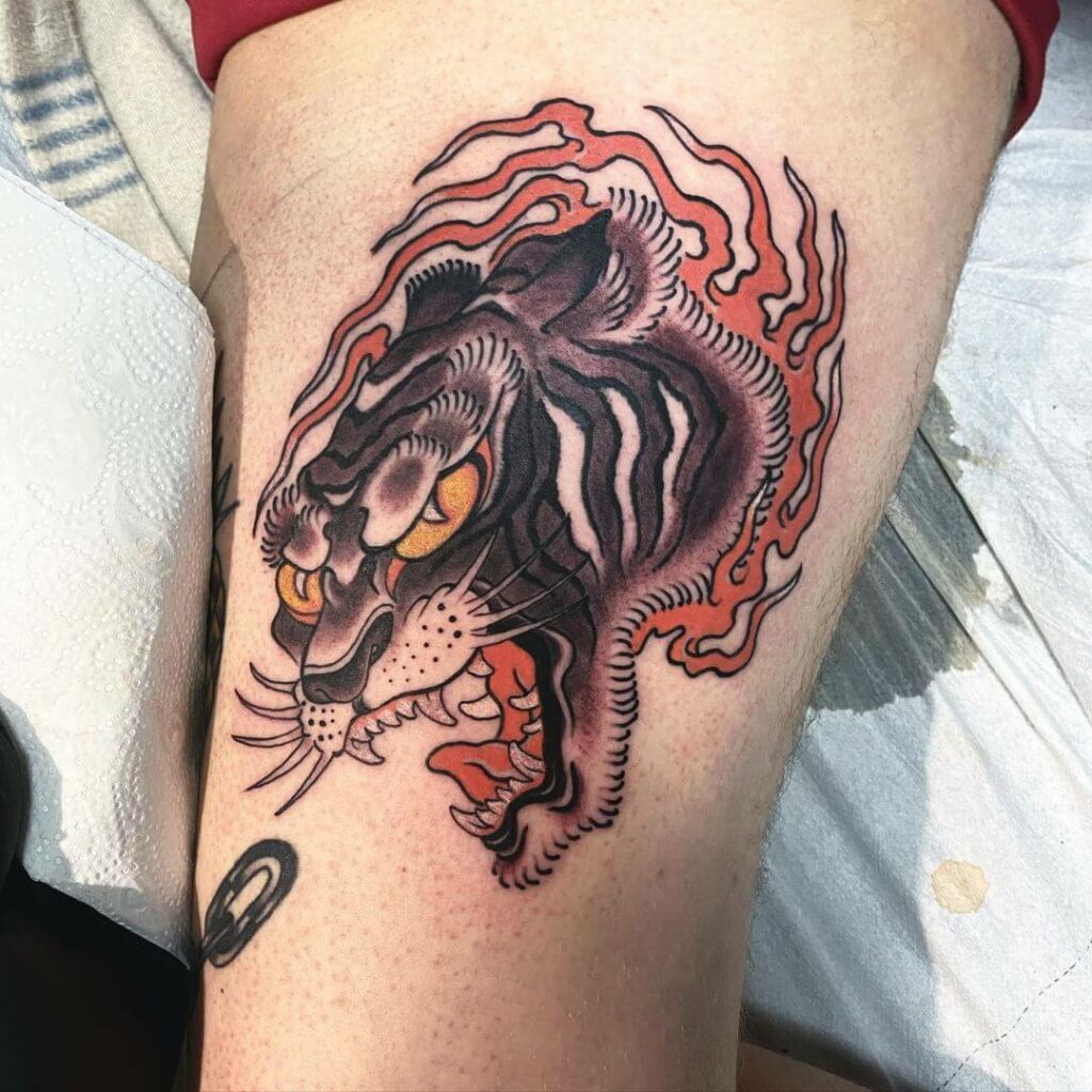 11+ Fire Tribal Tattoo Ideas That Will Blow Your Mind! 17 Tiger And Tribal Fire Tattoo