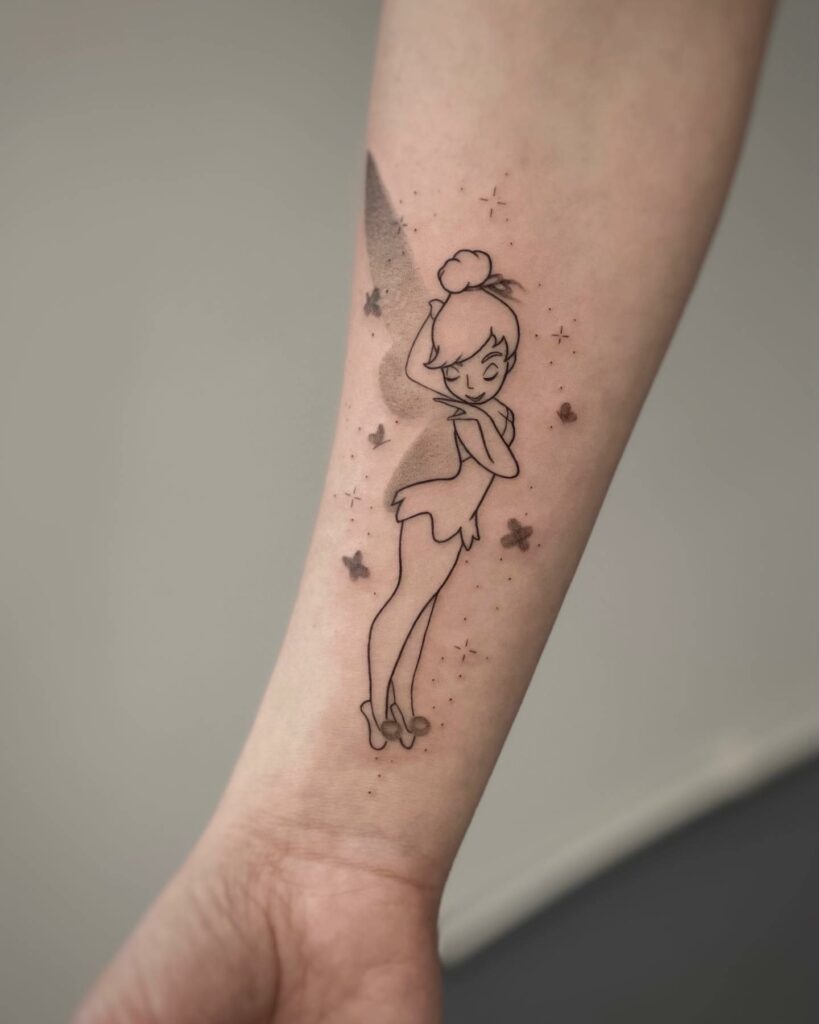 12+ Outline Tattoo Stencil Ideas That Will Blow Your Mind! 18 Tinkerbell Inspired Outline Tattoo