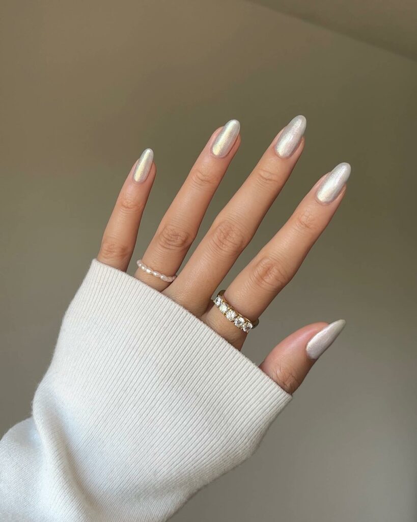 Elegant Pearl Nail Designs to Try in 2024 π 13 Tinted Pearl Shimmer