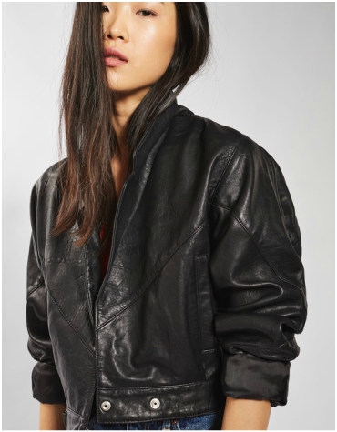 Topshop Cropped Leather Jacket Topshop cropped black leather jacket