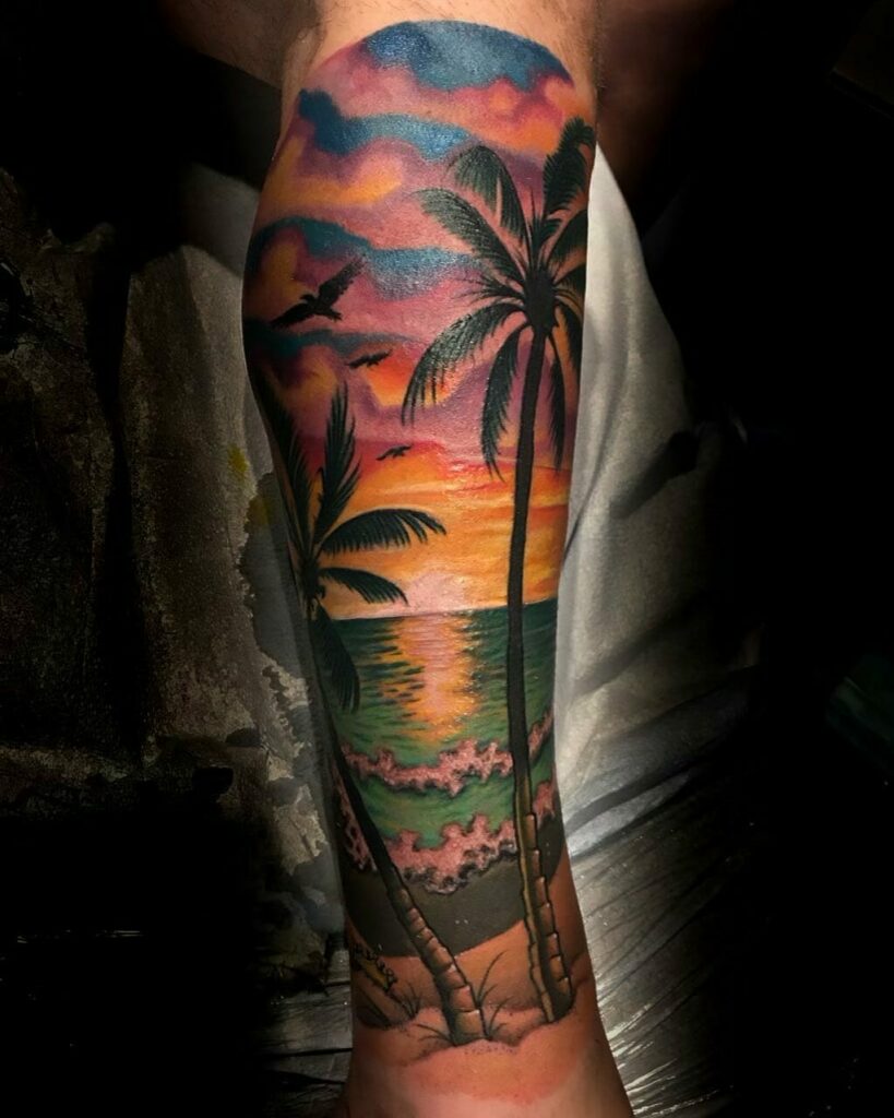 11+ Traditional Beach Tattoo Ideas That Will Blow Your Mind! 10 Traditional Beach Tattoo