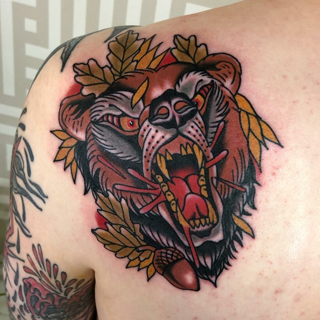 11+ Traditional Bear Head Tattoo Ideas That Will Blow Your Mind! 10 Traditional Bear Head Tattoo