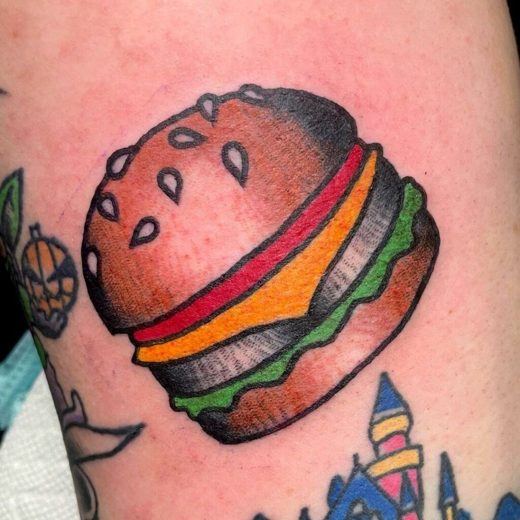 11+ Cheeseburger Tattoo Ideas that will Blow your Mind! 14 Traditional Cheeseburger tattoo