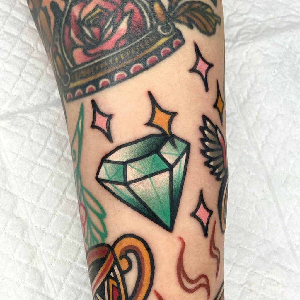11+ Diamond Tattoo Drawing Ideas That Will Blow Your Mind 12 Traditional Diamond Tattoos Small Design