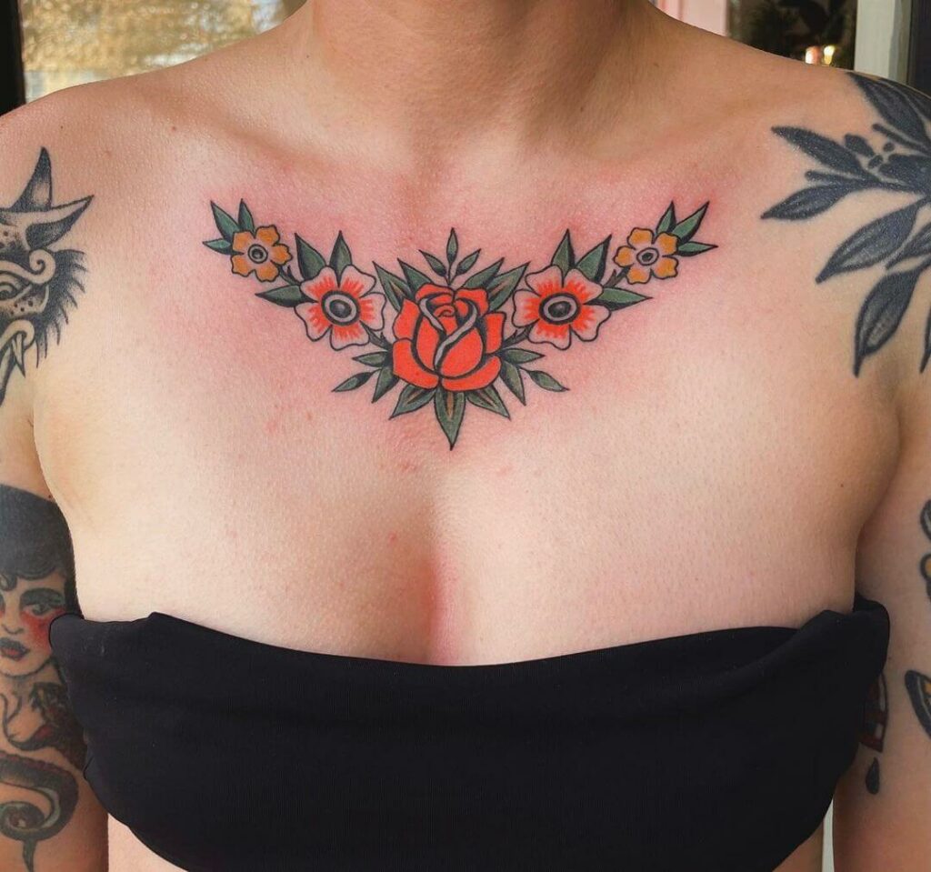 21+ Traditional Tattoo Flash Ideas You Have To See To Believe! 17 Traditional Flash Tattoo With Flowers