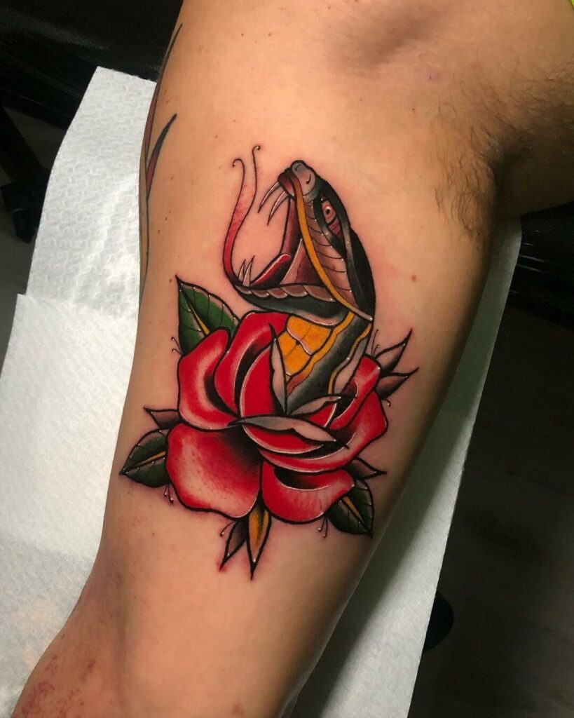 21+ Traditional Tattoo Flash Ideas You Have To See To Believe! 18 Traditional Flash Tattoos With Flowers