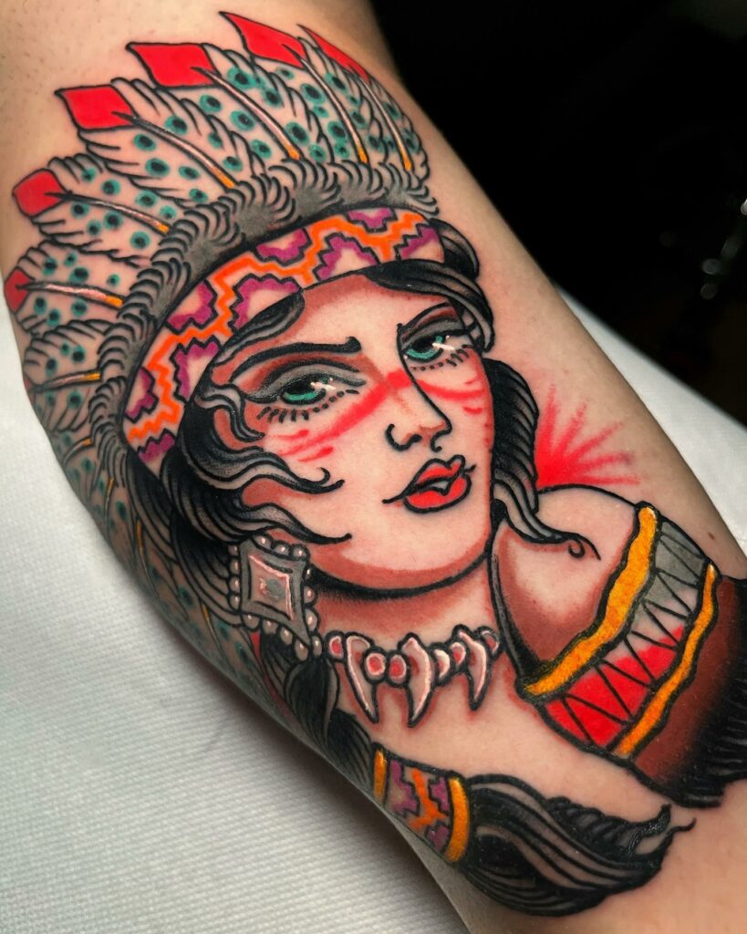 11+ Classic Americana Tattoo Ideas That Will Blow Your Mind! 11 Traditional Gypsy Girl Tattoo Design