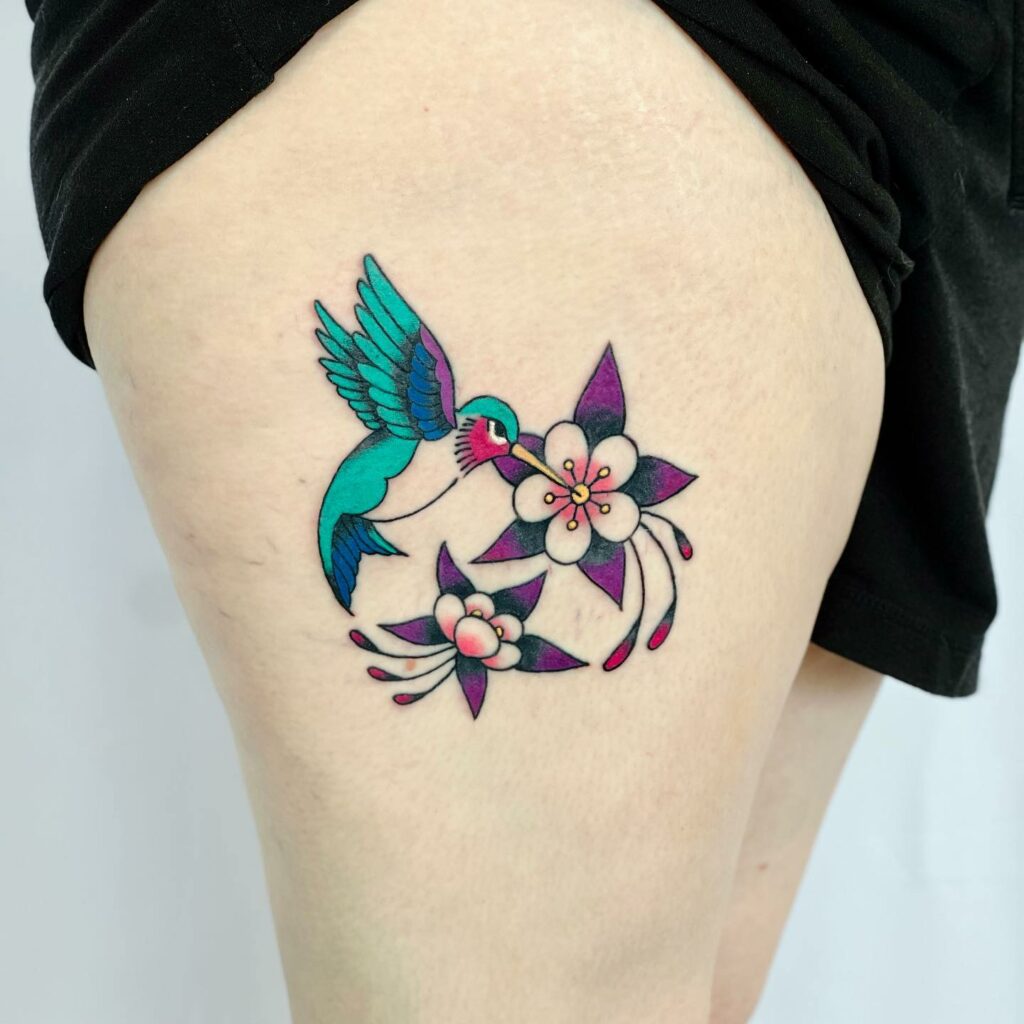 11+ Hummingbird Tattoo With Flowers That Will Blow Your Mind! 18 Traditional Hummingbird Tattoos