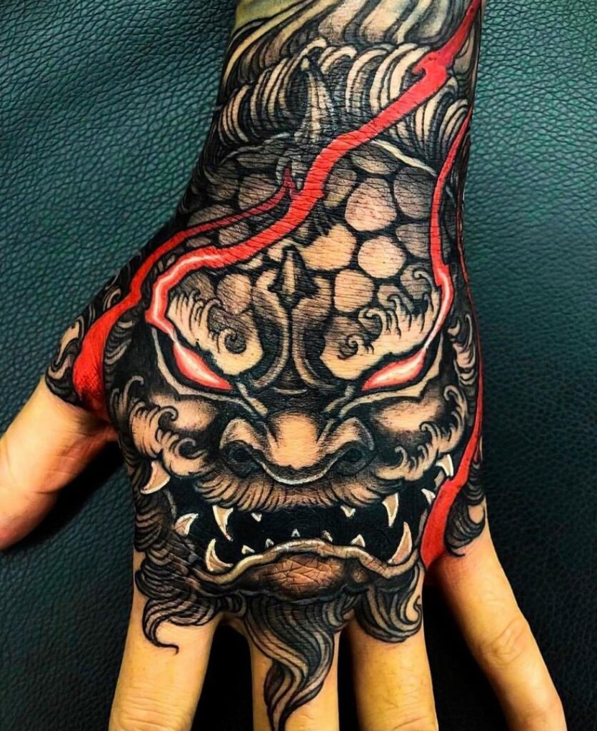 11+ Traditional Foo Dog Tattoo Ideas That Will Blow Your Mind! 13 Traditional Japanese Foo Dog Tattoo Designs On Hand