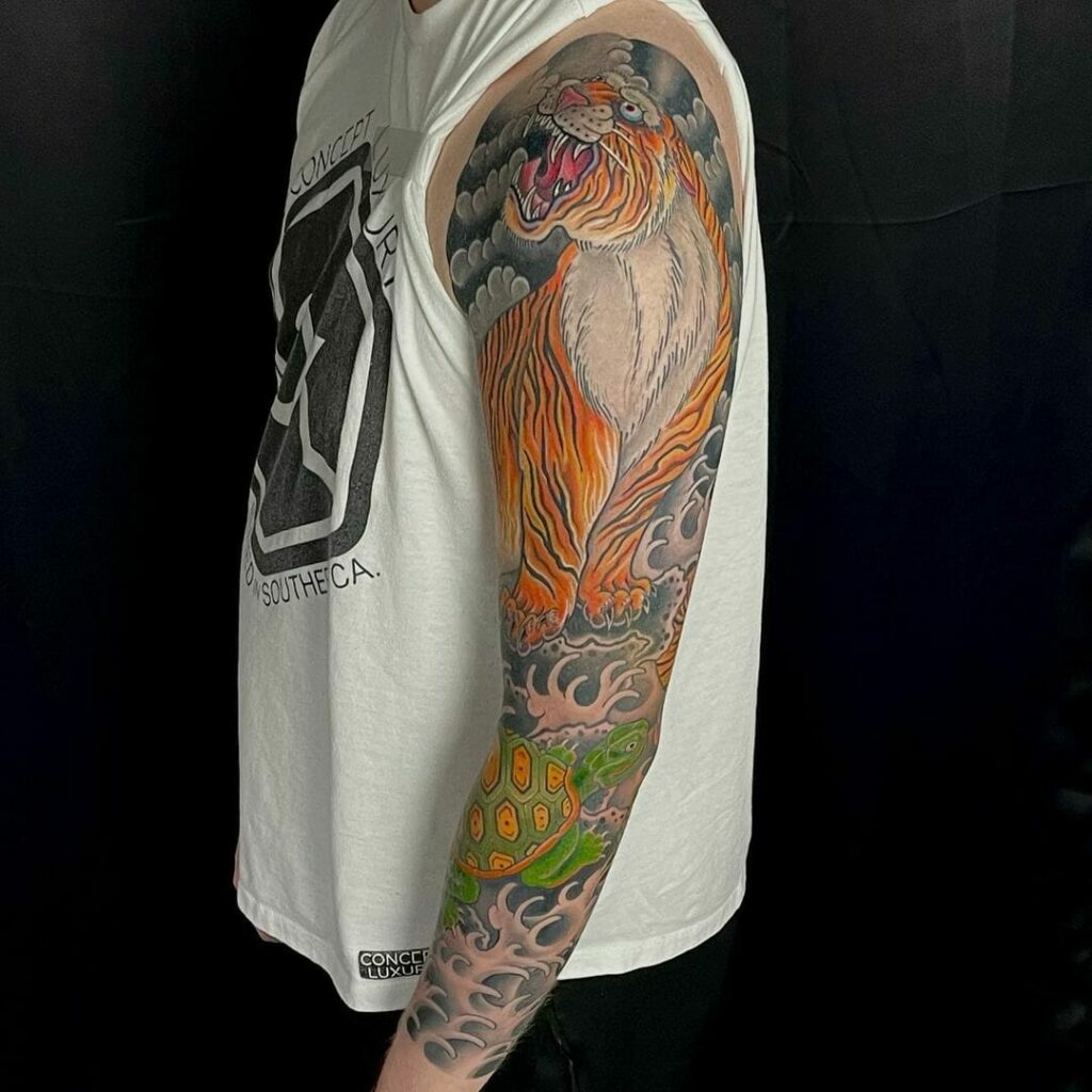 11+ Japanese Traditional Tattoo Ideas You Have To See To Believe! 19 Traditional Japanese Tattoo Of A Roaring Tiger