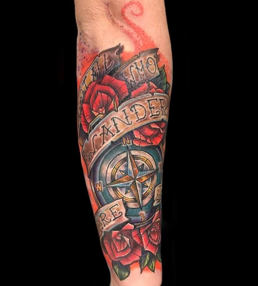 11+ Not All Those Who Wander Are Lost Tattoo Ideas That Will Blow Your Mind! 15 Traditional Not All Who Wander Are Lost Tattoo