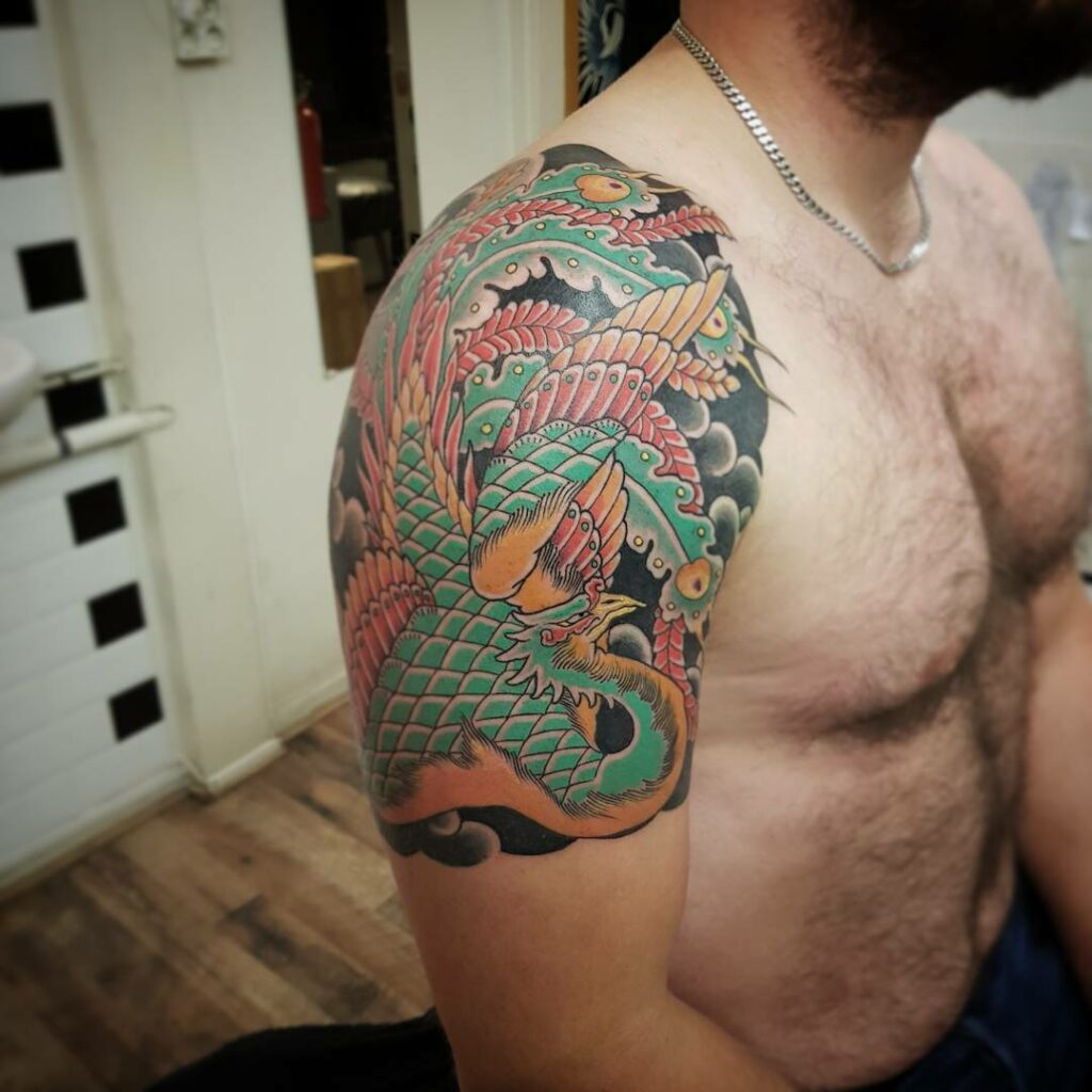 15+ Quarter Sleeve Tattoo Ideas You Have To See To Believe! 21 Traditional Phoenix Sleeve Tattoo