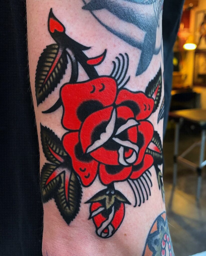 10+ Small Simple Rose Tattoo Ideas That Will Blow Your Mind! 13 Traditional Rose Tattoo Which Will Blow Your Mind
