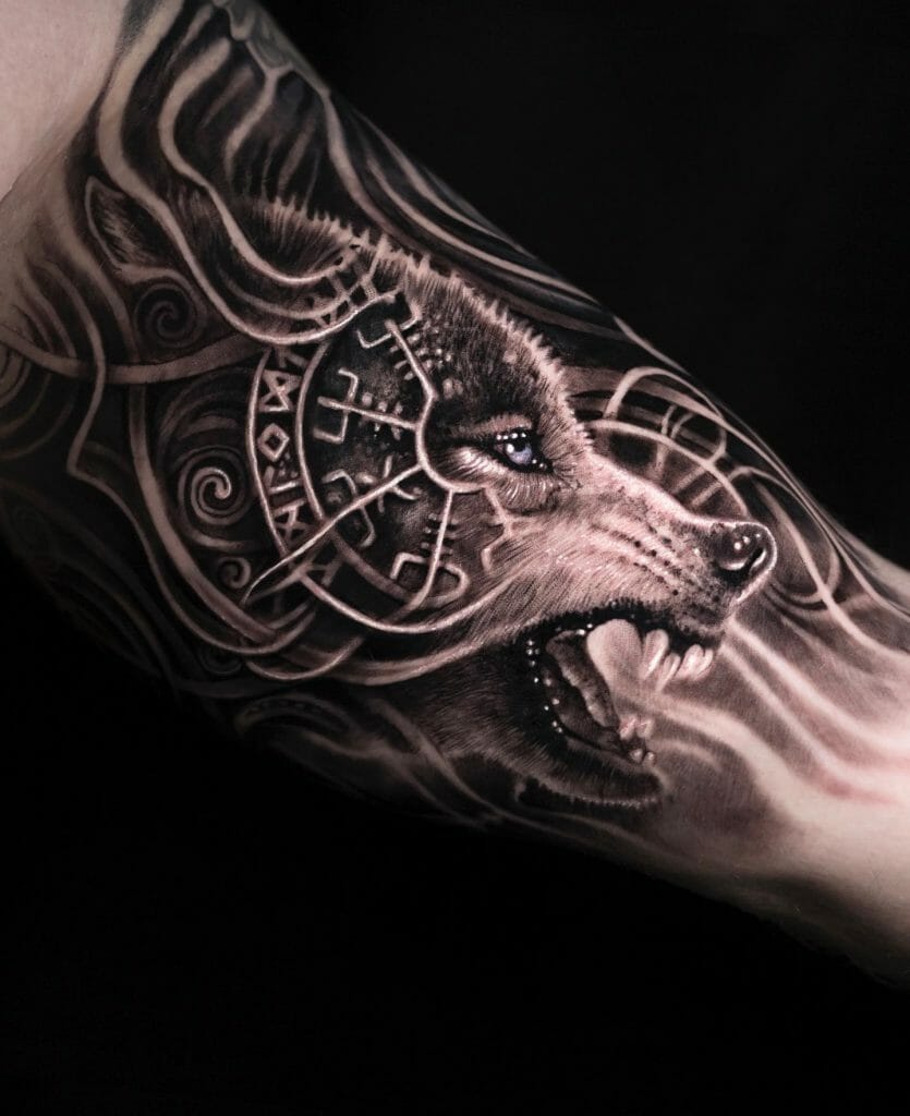 11+ Fenrir Wolf Tattoo Ideas That Will Blow Your Mind! 13 Traditional Style Fenrir Viking Wolf Tattoo Designs For Back