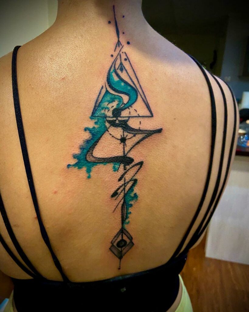 11+ Symbol Tattoo Ideas You Have To See To Believe! 15 Triangle Symbol With Sea Waves Tattoo