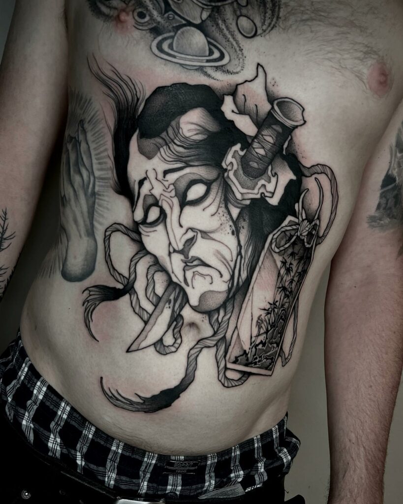 11+ Stomach Tattoo Men Ideas That Will Blow Your Mind! 19 Tribal Japanese Stomach Tattoo