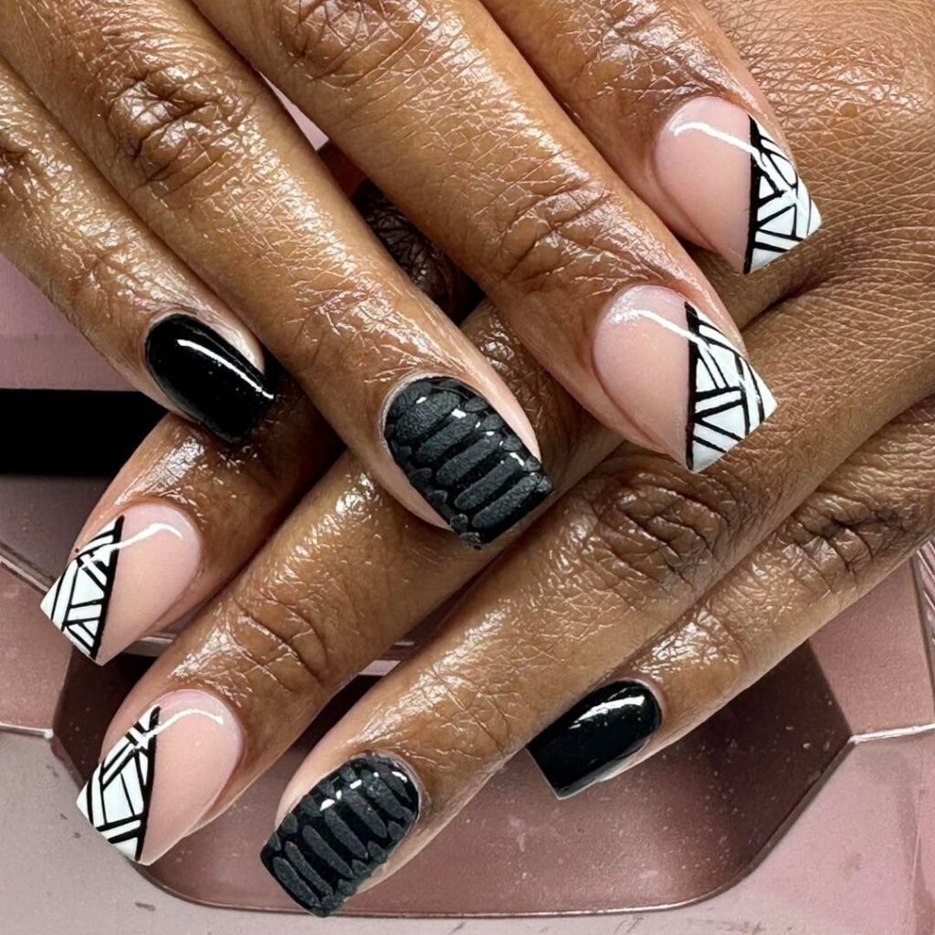 55 Latest Short Acrylic Nail Designs To Try In 2024! 24 Tribal Prints