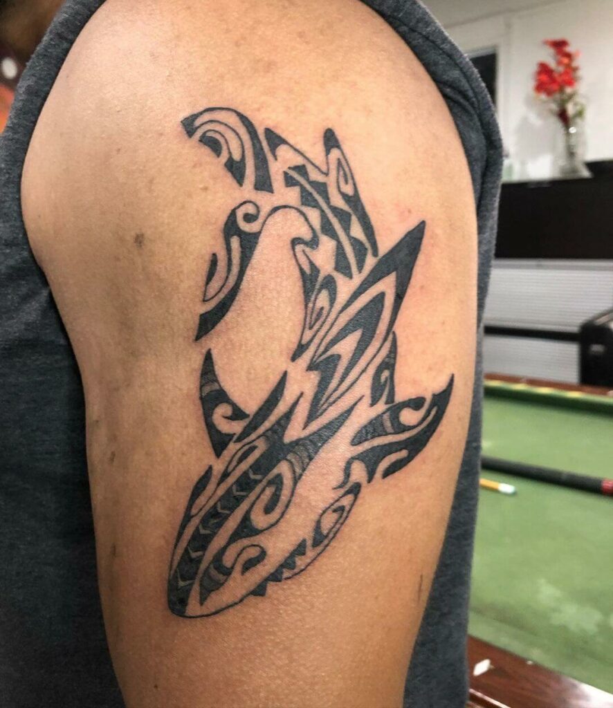 11+ Tribal Shark Tattoo Ideas You Have To See To Believe! 13 Tribal Shark Tattoo Line Work Style