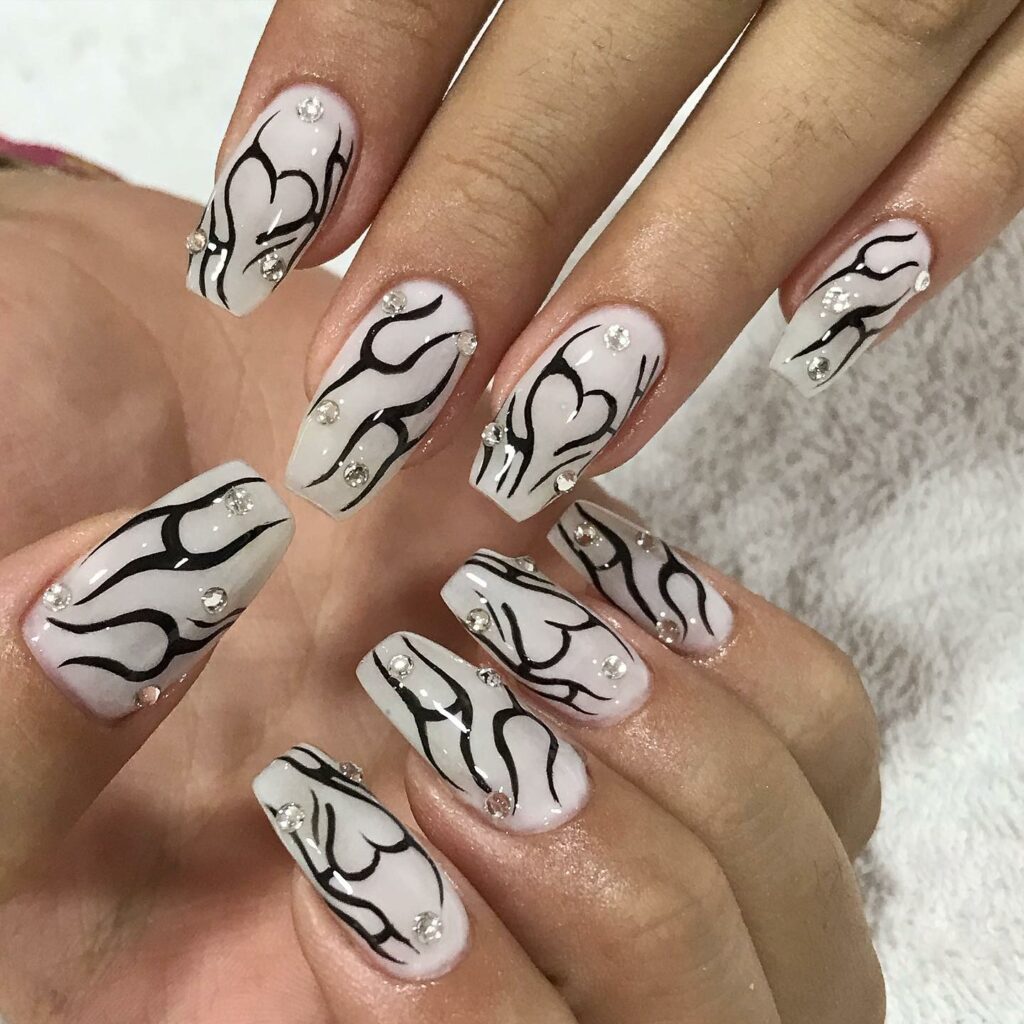 55 Latest Short Acrylic Nail Designs To Try In 2024! 46 Tribal acrylic nails