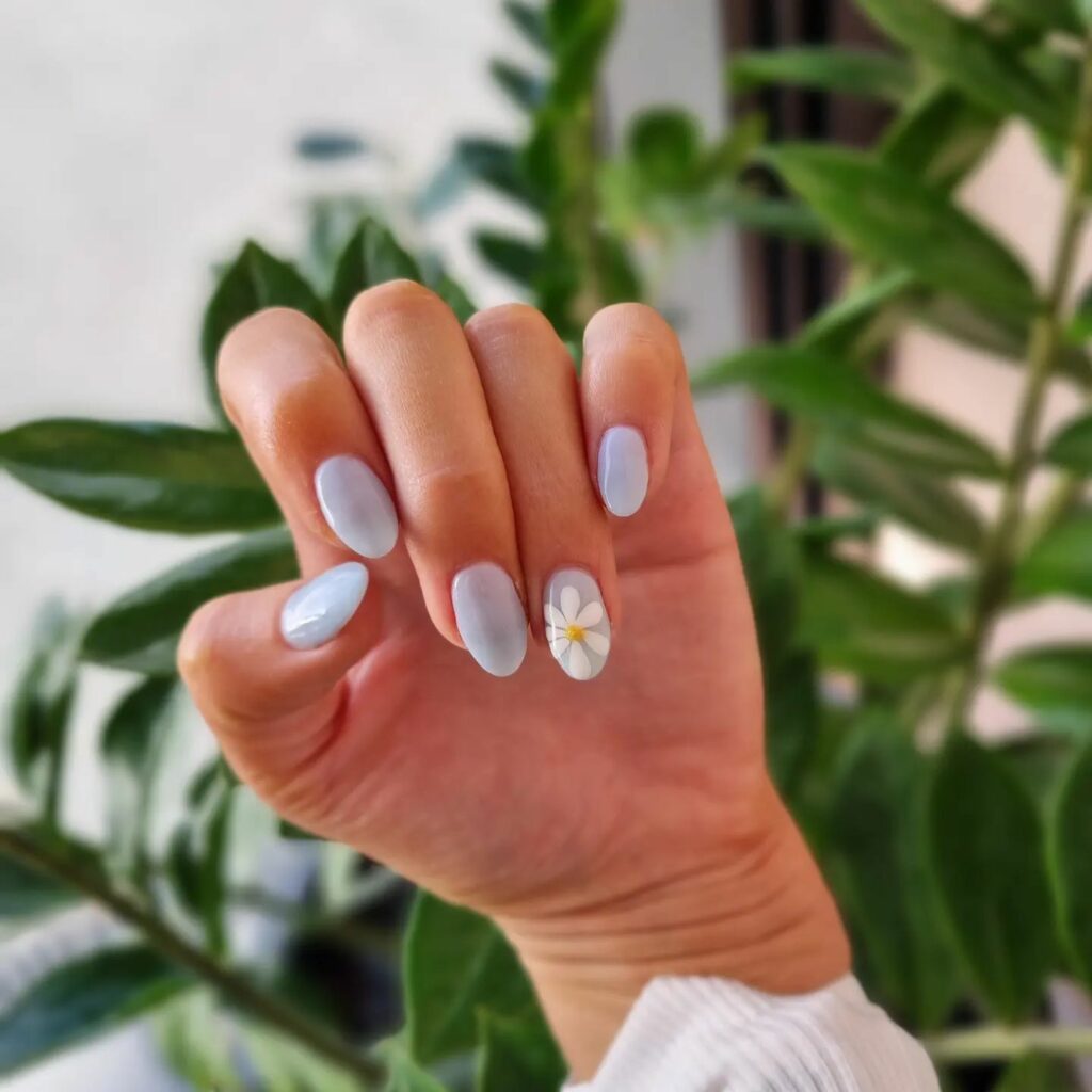 Find Your Style with 30 Daisy Nail Designs for 2024 23 Tropical Daisy nails