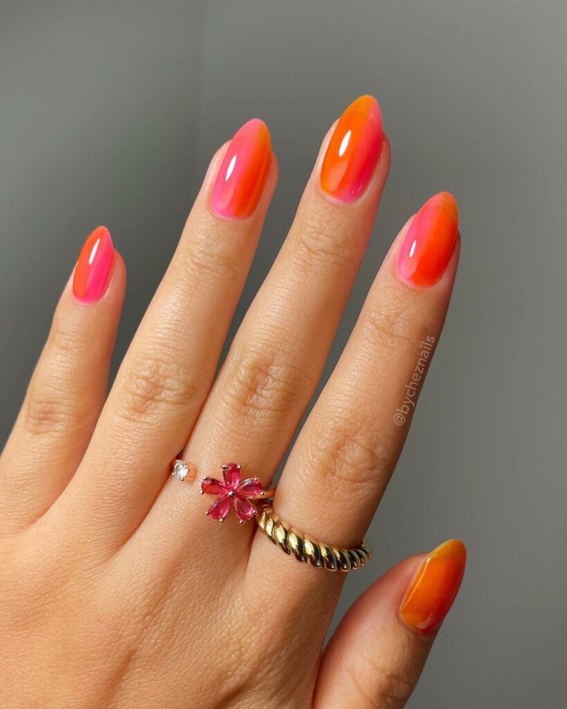 Get Playful with 40 Jelly Nail Designs for 2024 32 Tropical Sunset