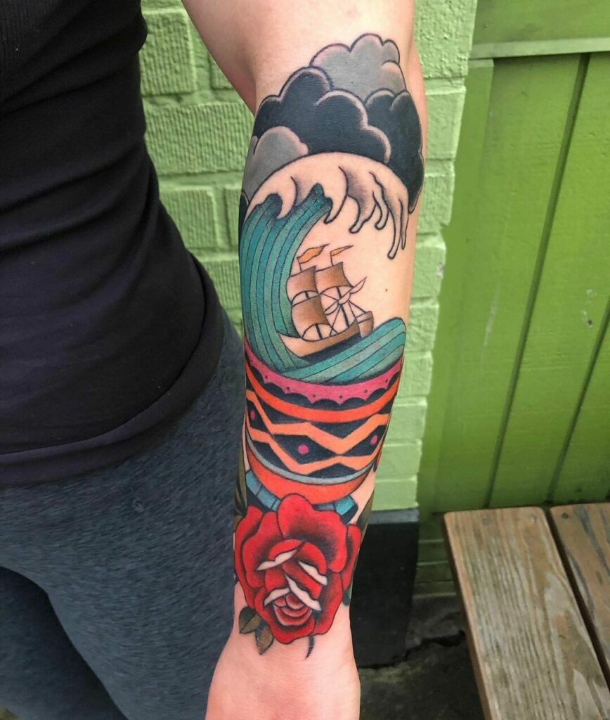 16+ Japanese Water Tattoo Ideas To Inspire You! 15 Turbulence Tattoo