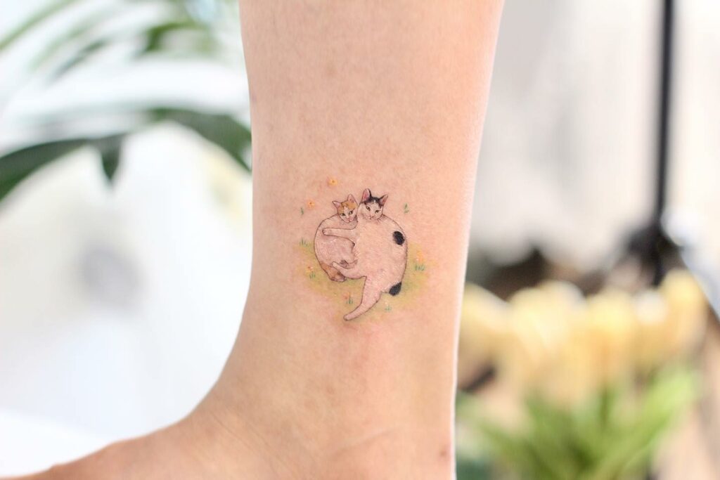 11+ Small Cat Tattoo Ideas That Will Blow Your Mind! 12 Two Cats Tattoos
