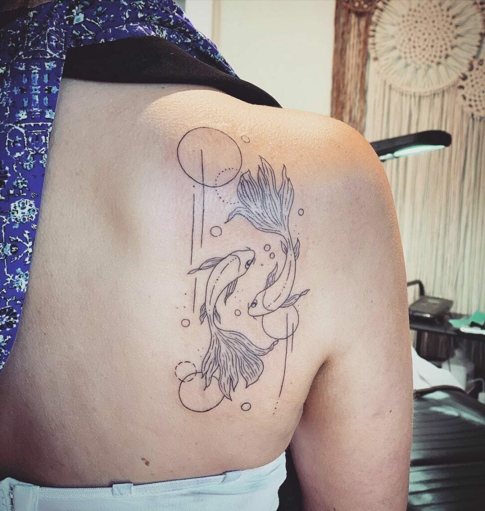 12+ Black Outline Tattoo Ideas To Inspire You! 19 Two Koi Fish Tattoo In Black Outline