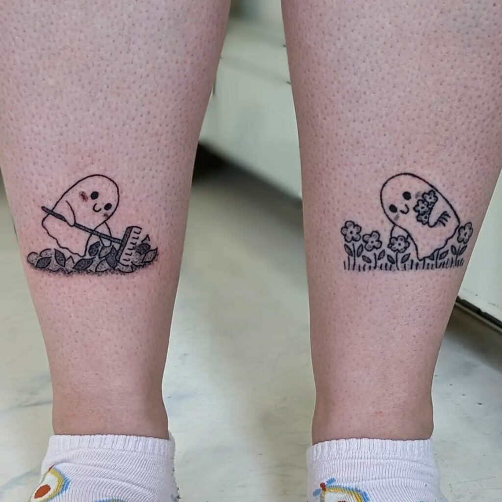 12 Tiny Ghost Tattoo Ideas To Inspire You! 18 Two Tiny Ghost Tattoos in Lovely Environment
