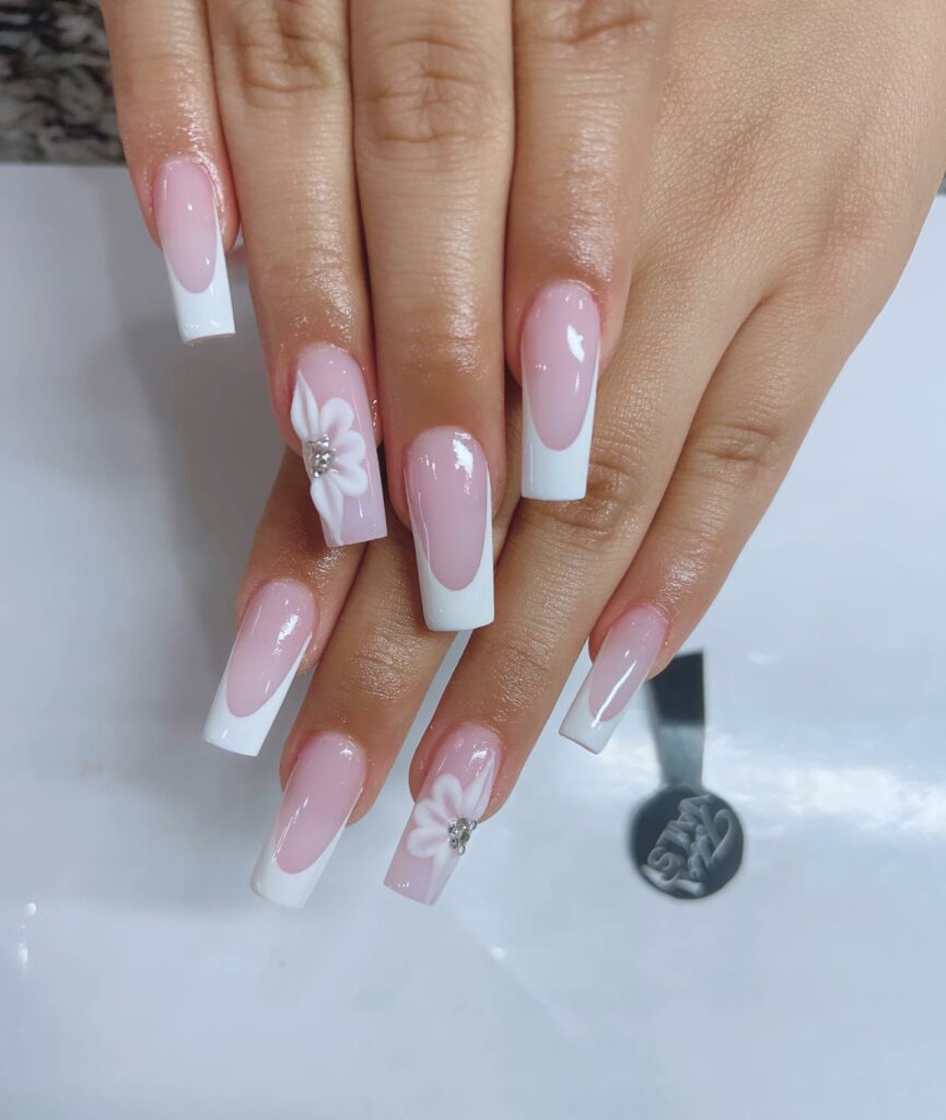55 Latest Short Acrylic Nail Designs To Try In 2024! 50 Two-tone acrylic nails
