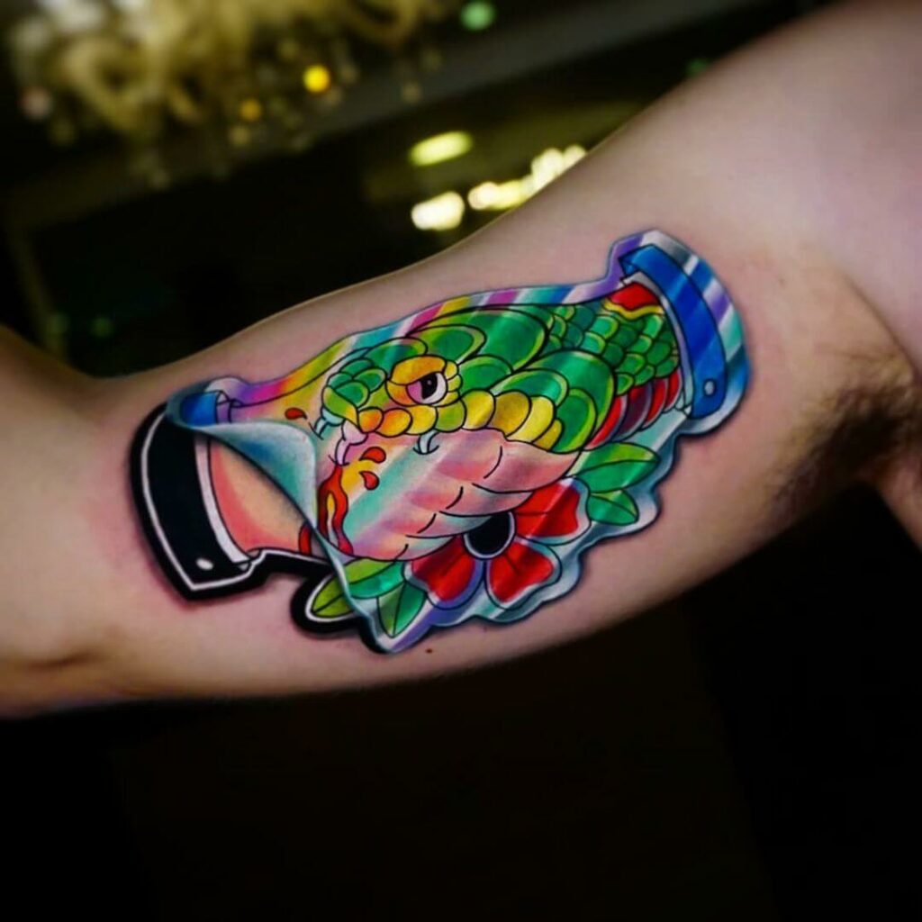 11+ Holographic Tattoo Ideas That Will Blow Your Mind! 13 UV Tattoo Ink Snake Holographic Tattoo