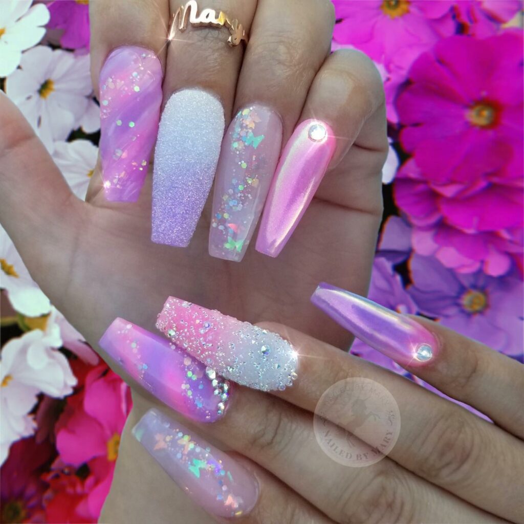 24 Latest Long Nail Designs To Try In 2024! 21 Unicorn Glow Nails