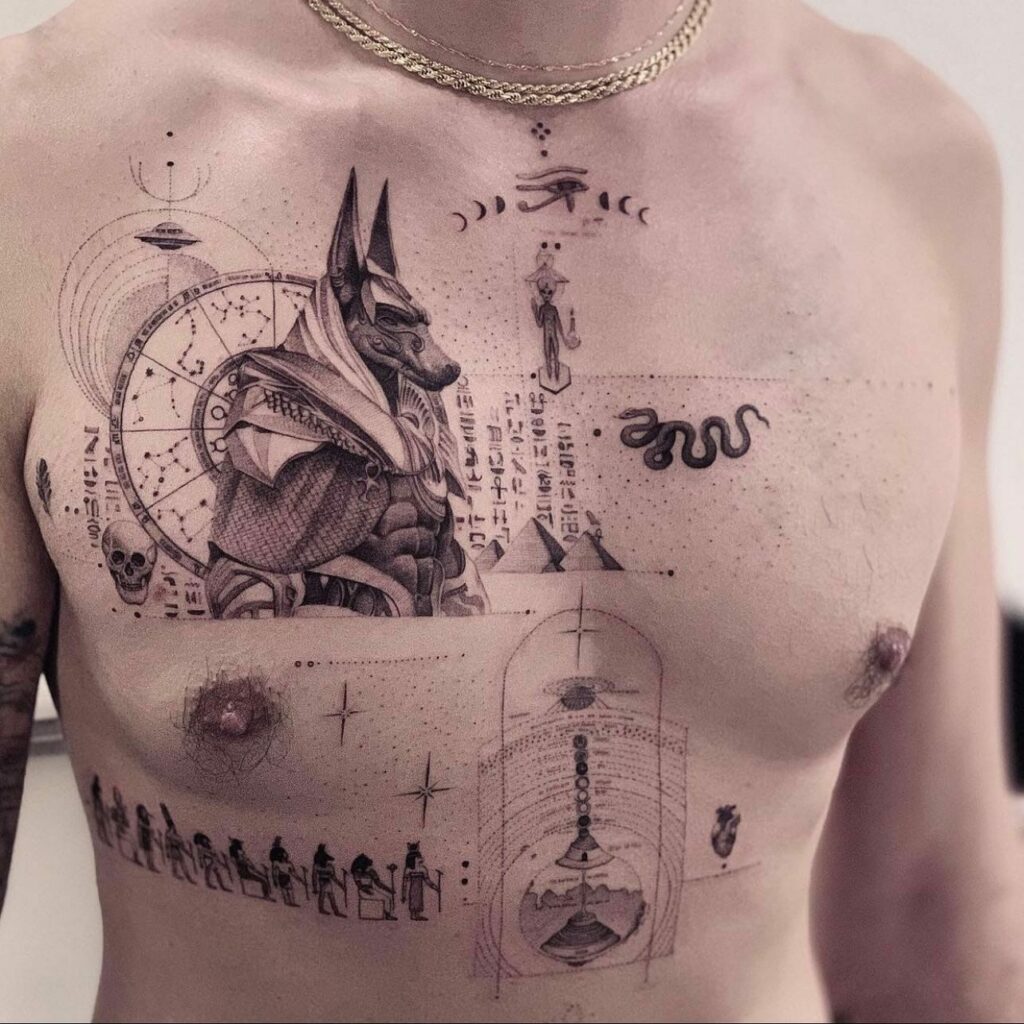 11+ Pharaoh Tattoo Stencil Ideas That Will Blow Your Mind! 20 Unique Egyptian Gods And Great Pyramids Tattoo