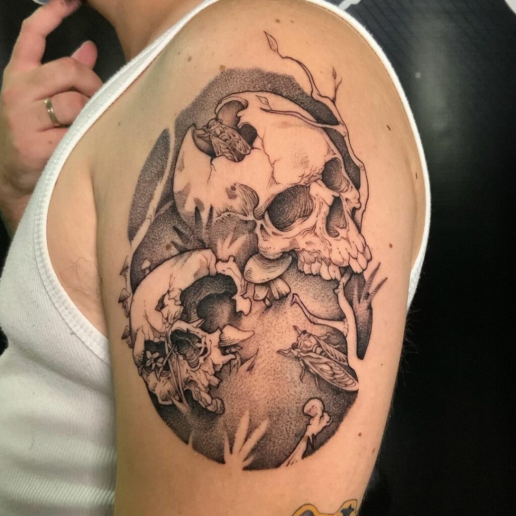 11+ Cicada Tattoo Ideas You'll Have To See To Believe! 14 Unique Skull And Cicada Forearm Tattoo