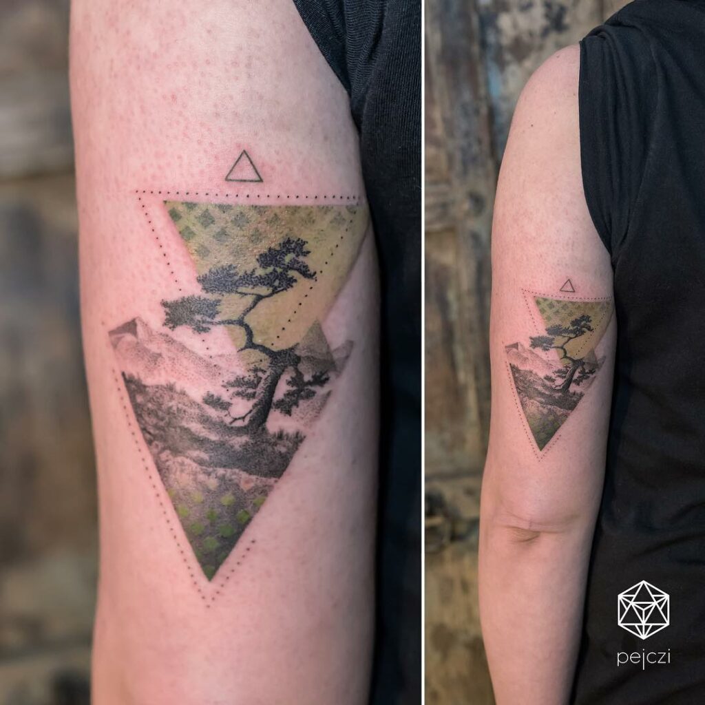 13+ Mountains Tattoos Ideas To Inspire You! 11 Upside Down Triangle Tattoos