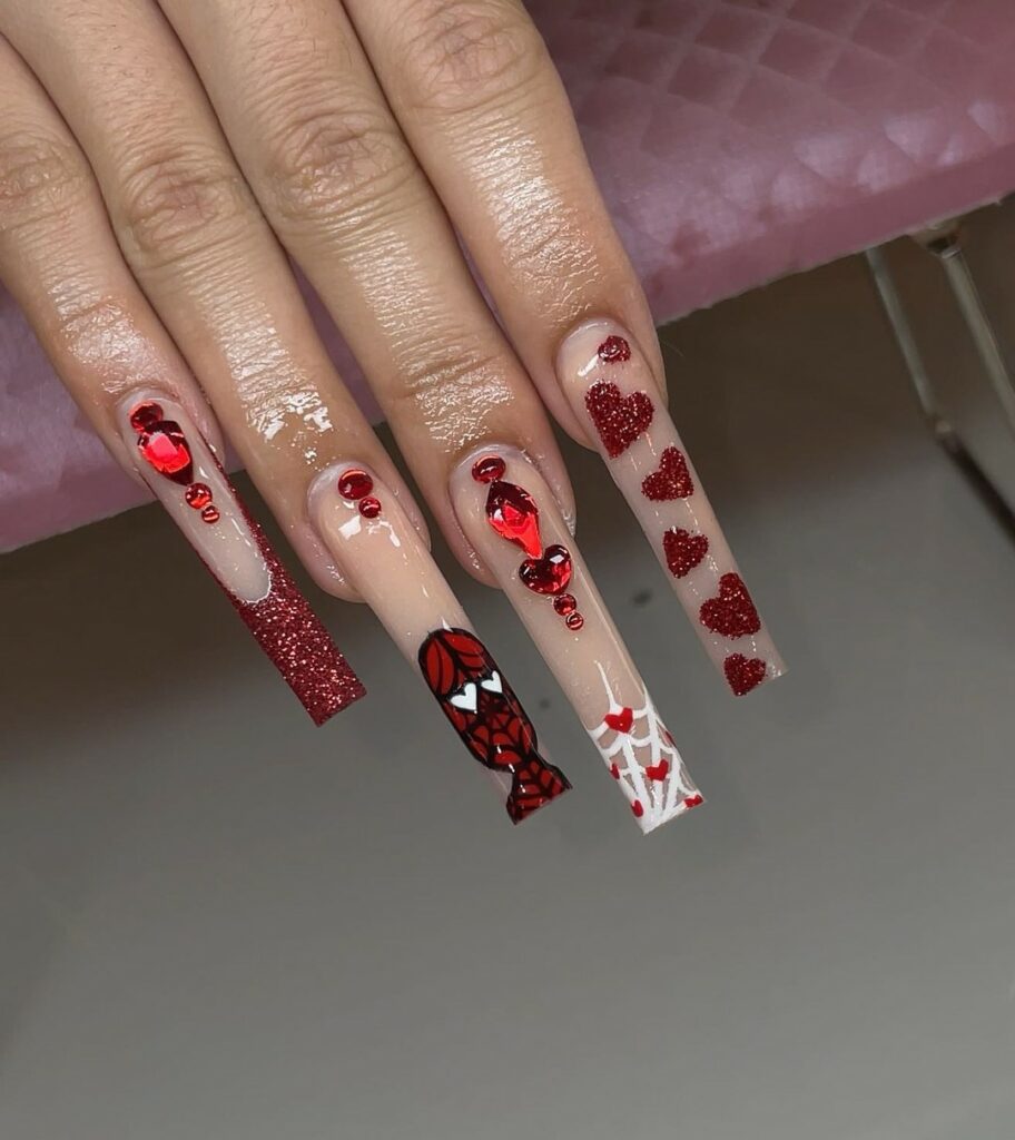 35 Amazing Spiderman Nail Designs To Try In 2024! 13 Romantic Valentines Spiderman Nails