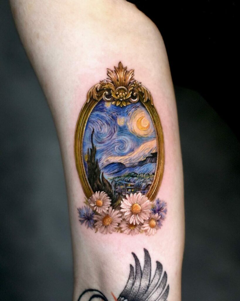 12+ Frame Tattoo Ideas To Inspire You! 20 Van Gogh Framed Tattoo