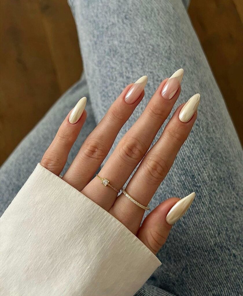 30 Latest Graduation Nail Ideas To Celebrate In Style 24 Vanilla Chrome nails