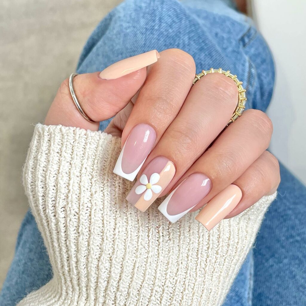 32 Latest Square French Nail Designs To Try In 2024! 15 Vanilla Square French Nails