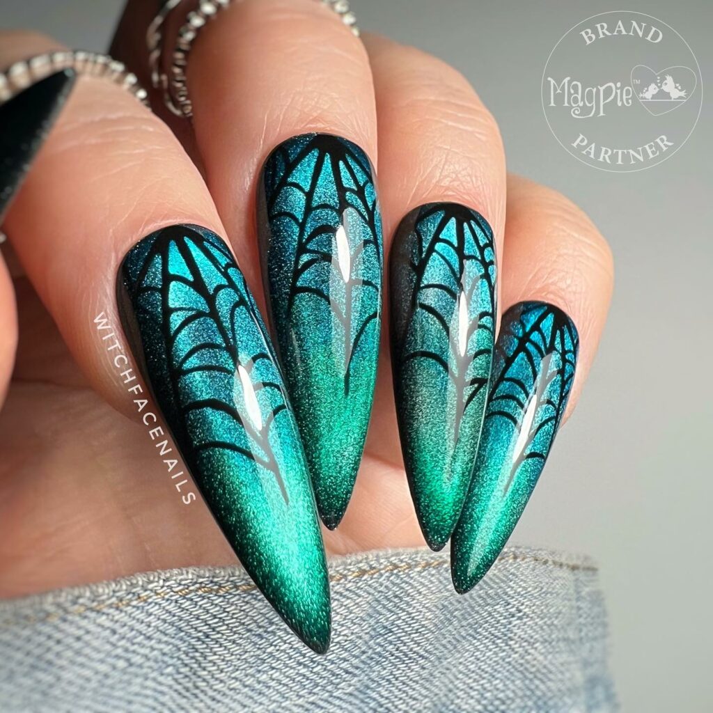 25 LATEST VELVET NAIL DESIGNS TO TRY IN JANUARY 2024! 33 Velvet Nails with Web Accents