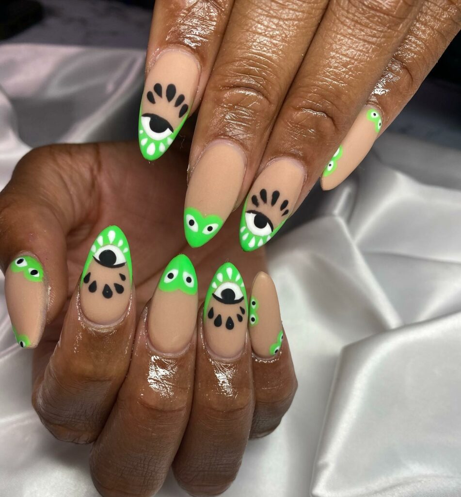Channel Mystique with 20 Evil-Eye Nail Designs for 2024 27 Velvet evil eye nails