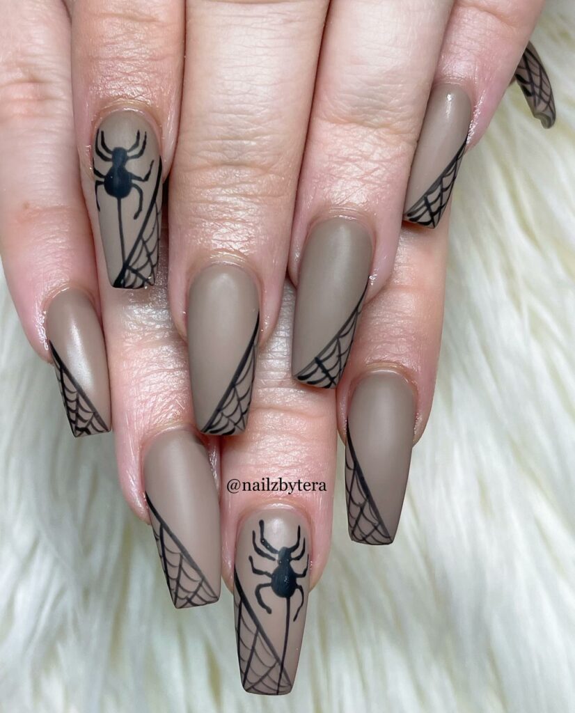 55 Latest Spider Web Nail Designs To Try In 2024! 46 Velvet spider web nails
