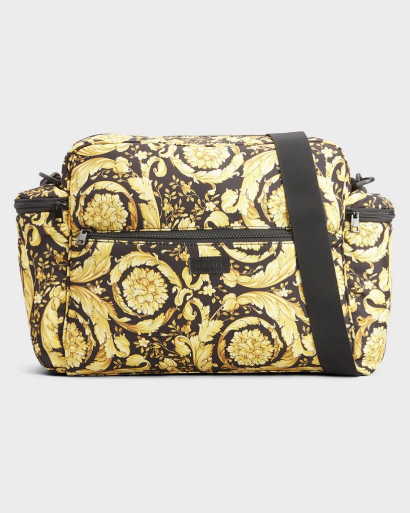 Versace Kid's Barocco-Print Diaper Bag w Changing Pad