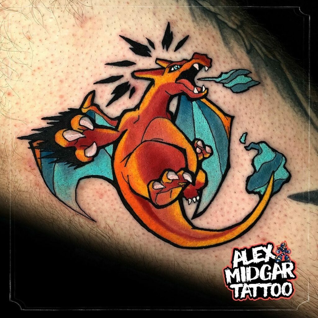 10+ Dragon Tattoo Ideas You'll Have To See To Believe! 13 Vibrant Charizard Japanese Dragon Tattoo Design